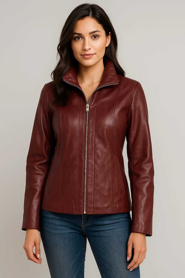Burgundy Shadow Edge Jacket